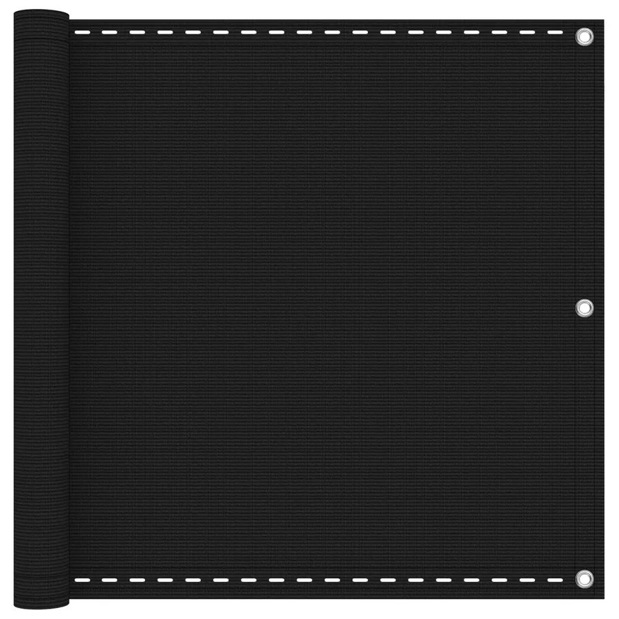 Écran de balcon Noir 90 x 800 cm HDPE et Aluminium