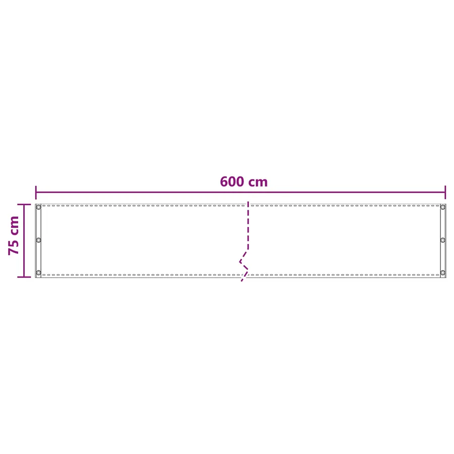 Écran de balcon Sable 75 x 600 cm HDPE et Aluminium - 5