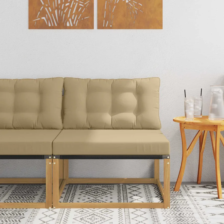 Sofa de milieu extérieur Blanc 79 x 83 x 73 cm acier