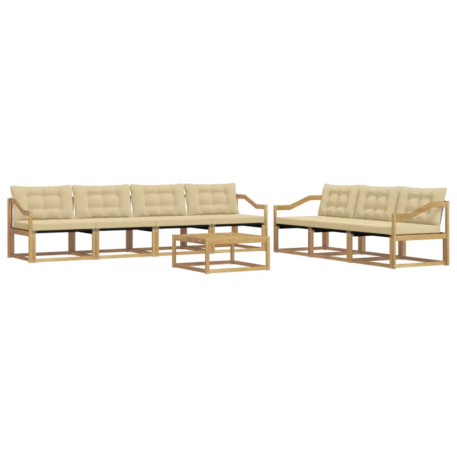 Ensemble de canapés d'extérieur 8 pcs Blanc et Beige - 2