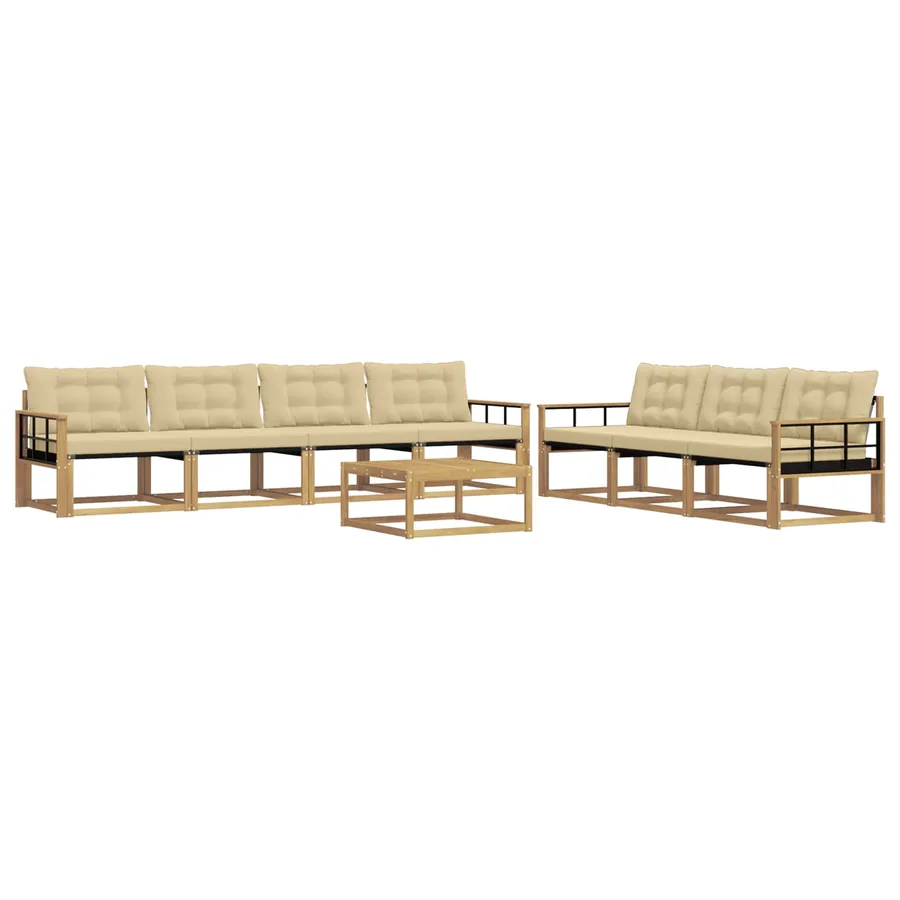 Ensemble de canapés d'extérieur 8 pcs Blanc et Beige - 2