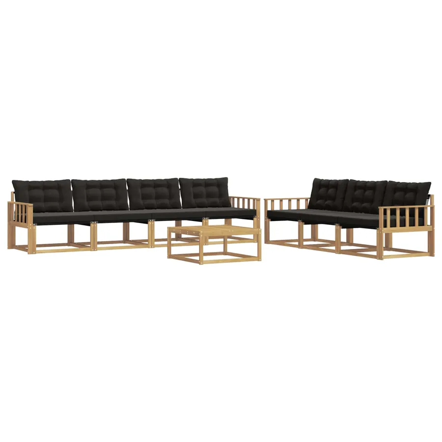 Ensemble de canapés d'extérieur 8 pcs Blanc et noir - 2