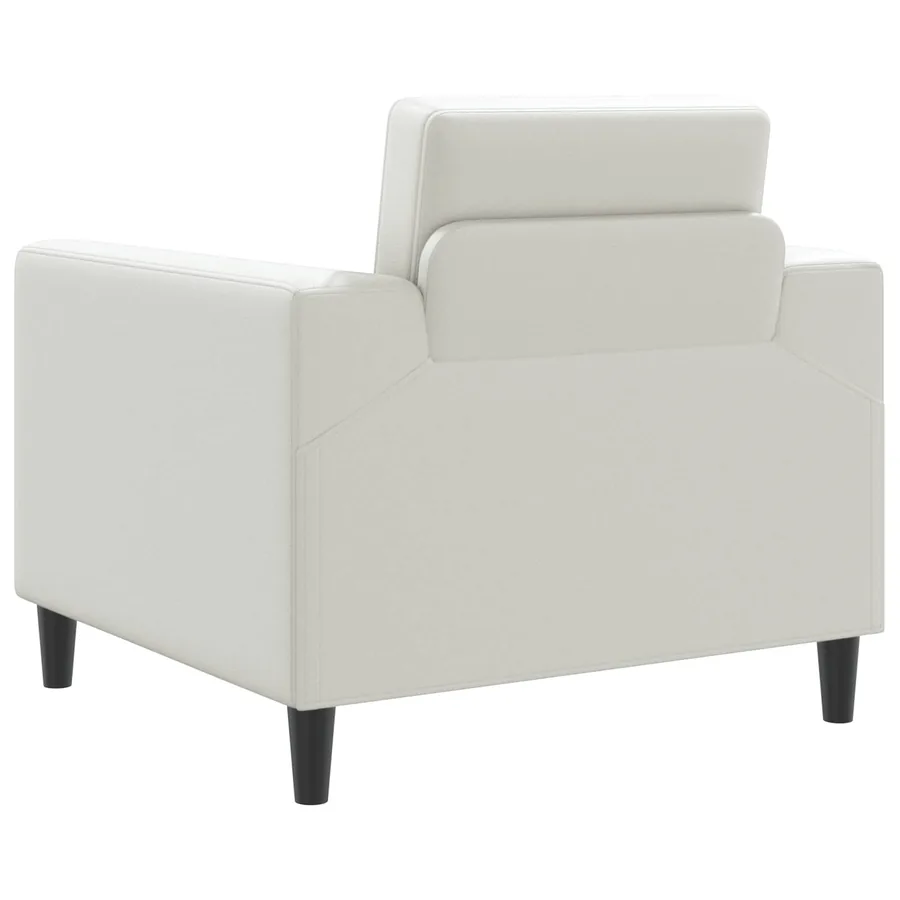 Fauteuil Blanc Simili cuir - 5