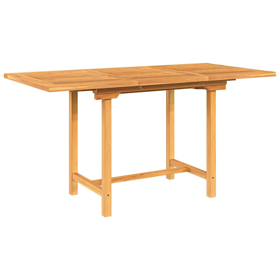 Table extensible de jardin 110-160x80x75 cm bois de teck solide - 2