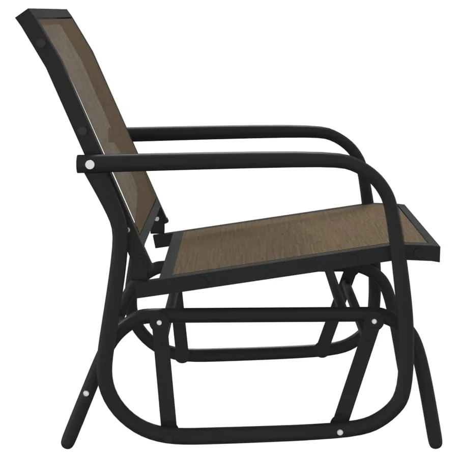 Chaises oscillantes de jardin lot de 2 marron 61x76x87 cm - 5