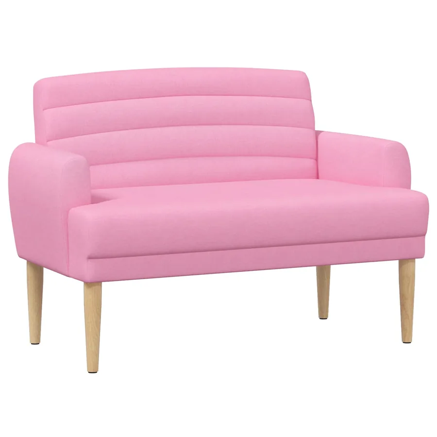 Canapé love seat avec capitonnage en boutons Rose Tissu - 2