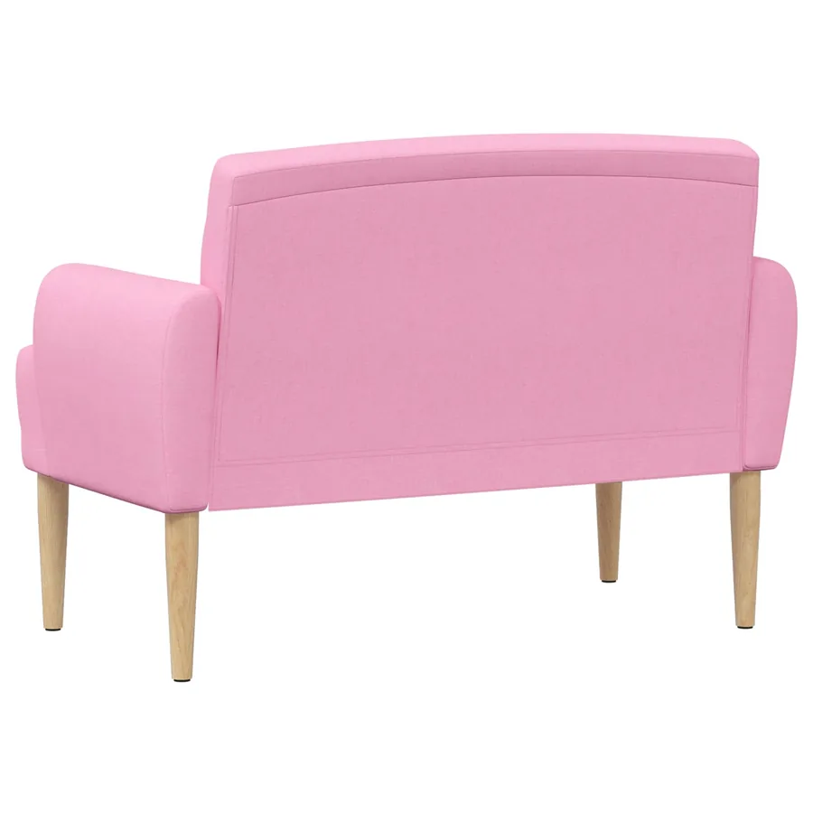 Canapé love seat avec capitonnage en boutons Rose Tissu - 5