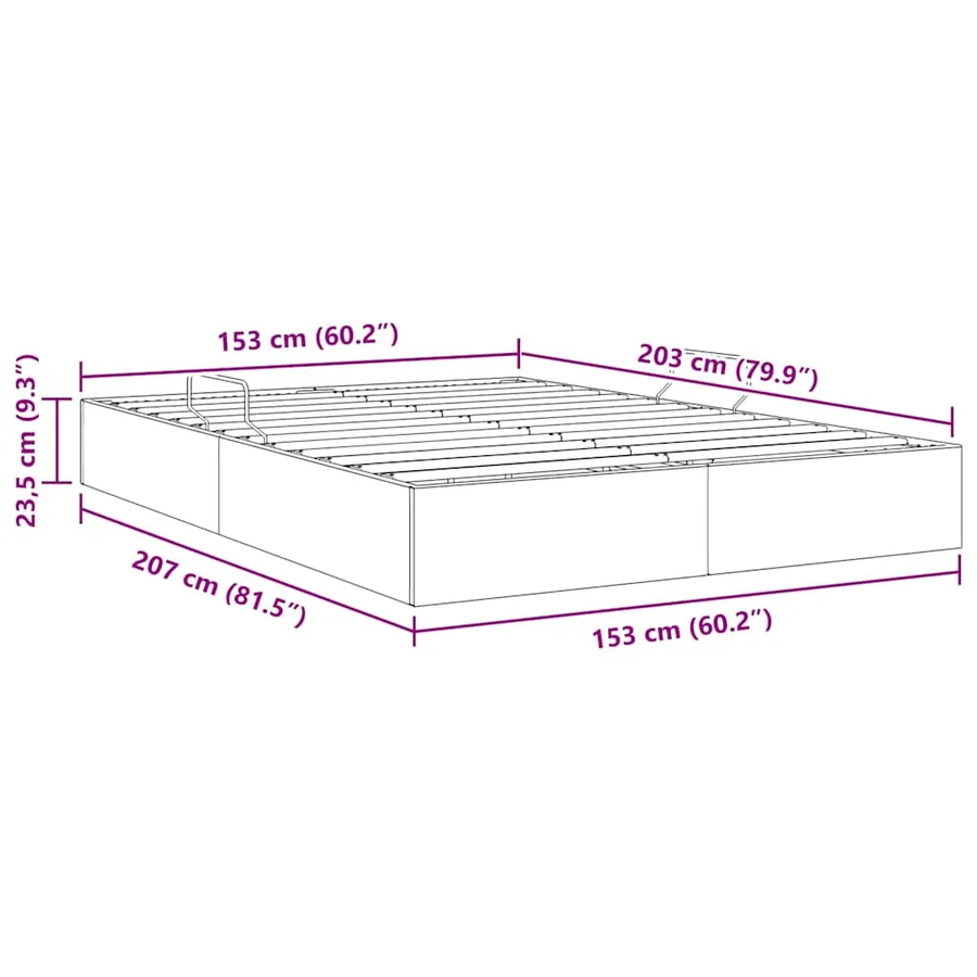 Lit de Rangement avec stockage Gris foncé 153 x 203 cm Velours - 13