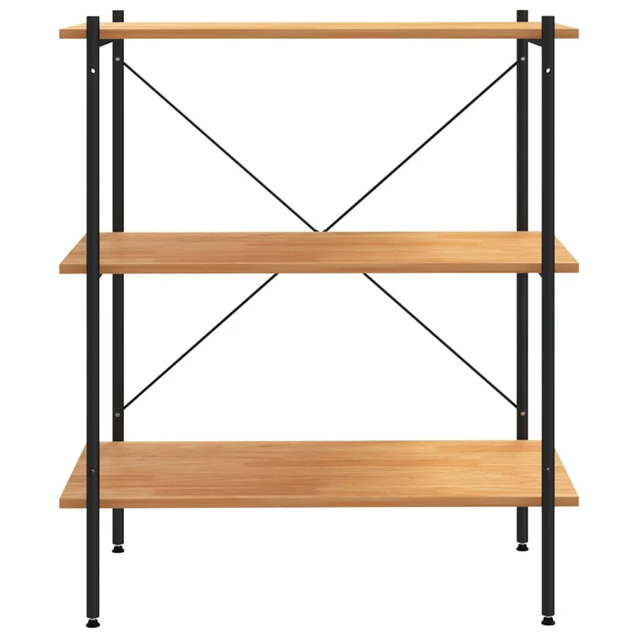 Étagère à 3 niveaux Noir et chêne 80 x 40 x 92 cm - 3