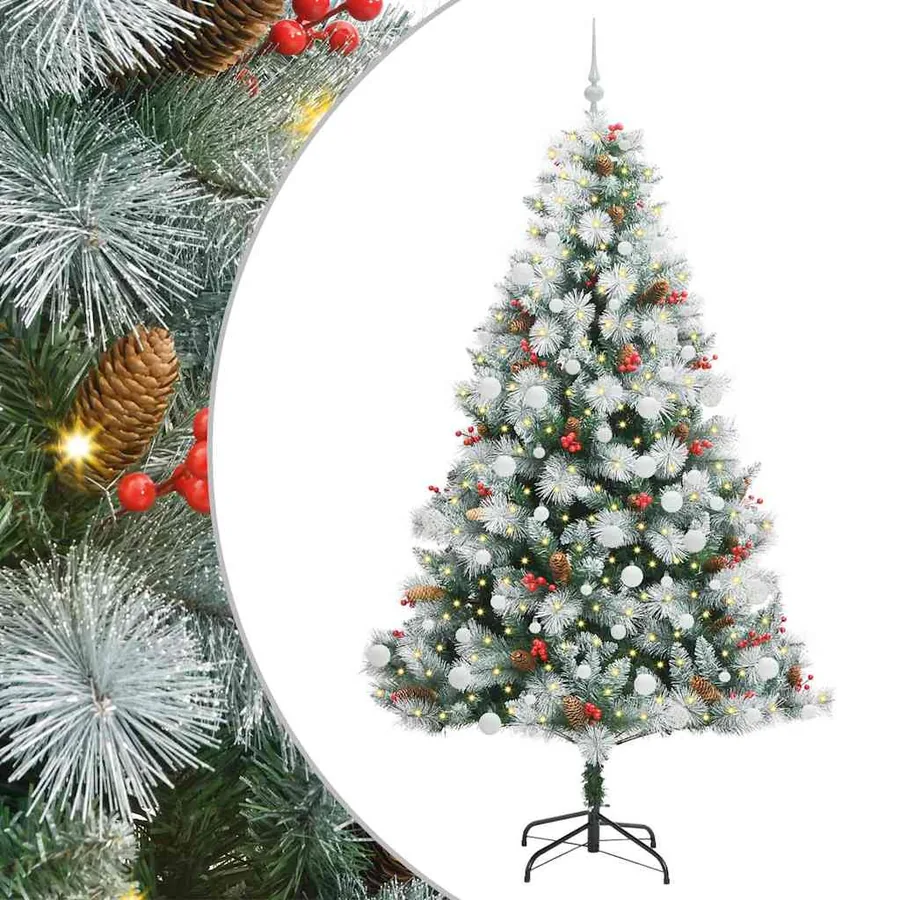 Sapin de Noël artificiel Vert et blanc 210 cm - 2