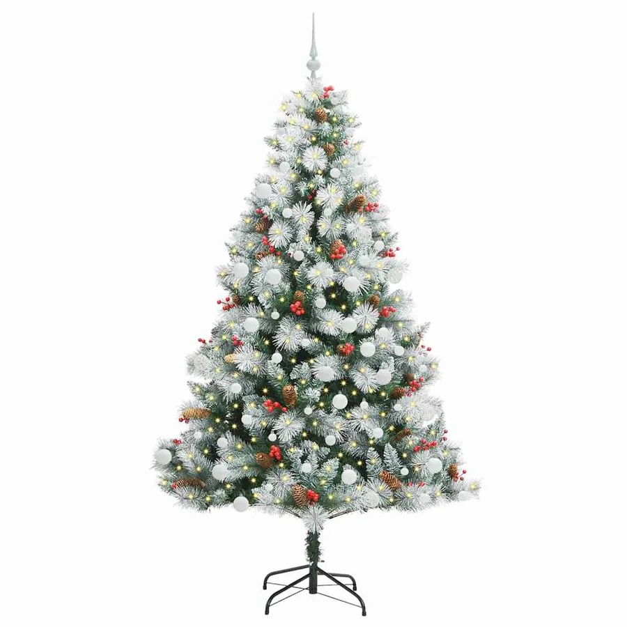 Sapin de Noël artificiel Vert et blanc 210 cm - 3