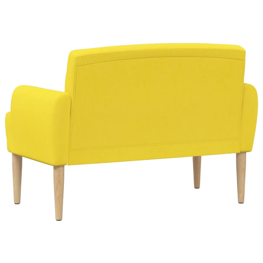 Canapé love seat avec capitonnage en boutons Jaune clair Tissu - 5