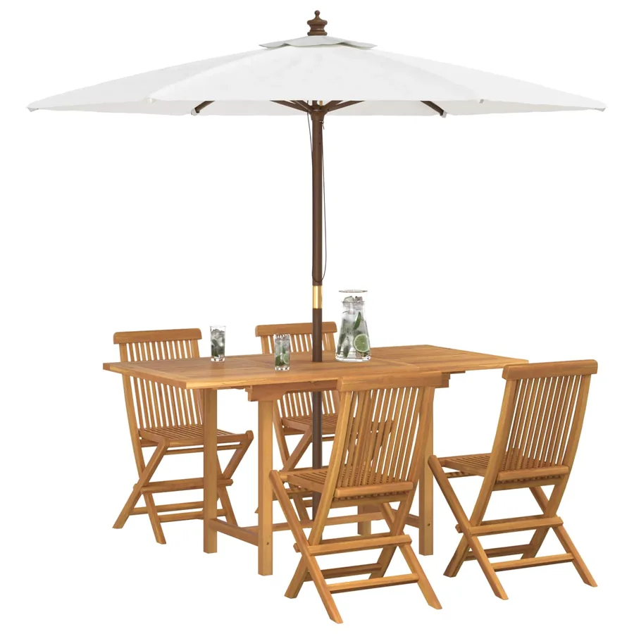 Ensemble de salle à manger pour jardin 5 pcs Marron - 3