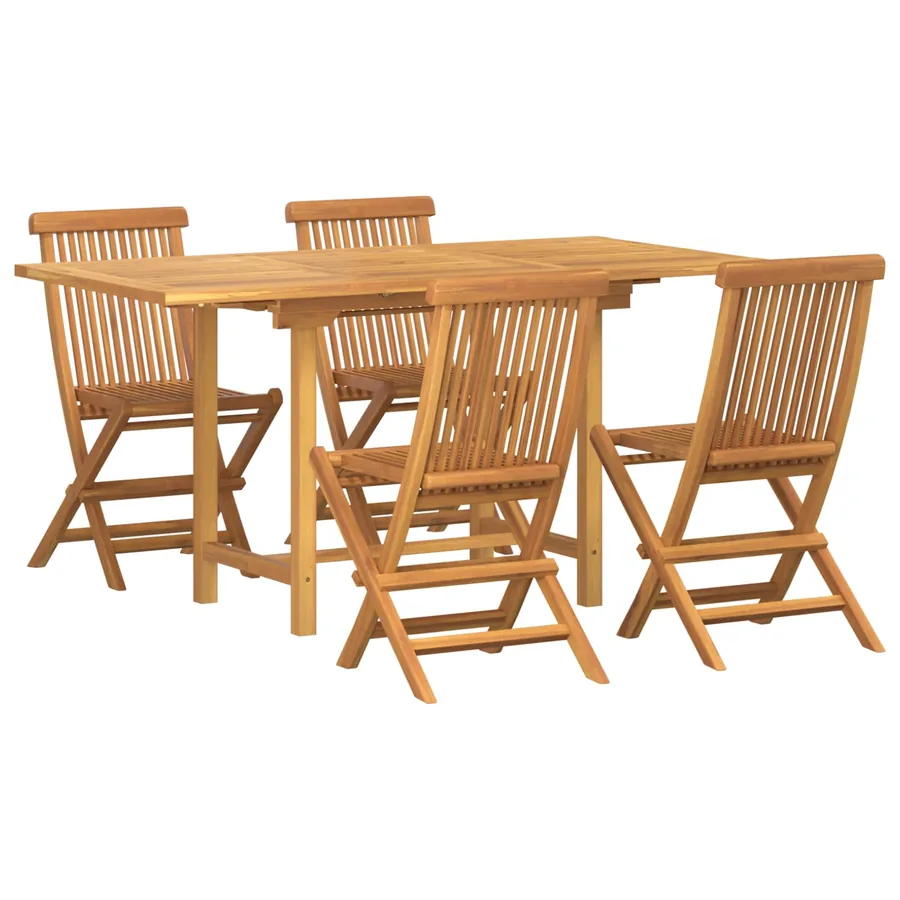 Ensemble de salle à manger pour jardin 5 pcs Marron - 4