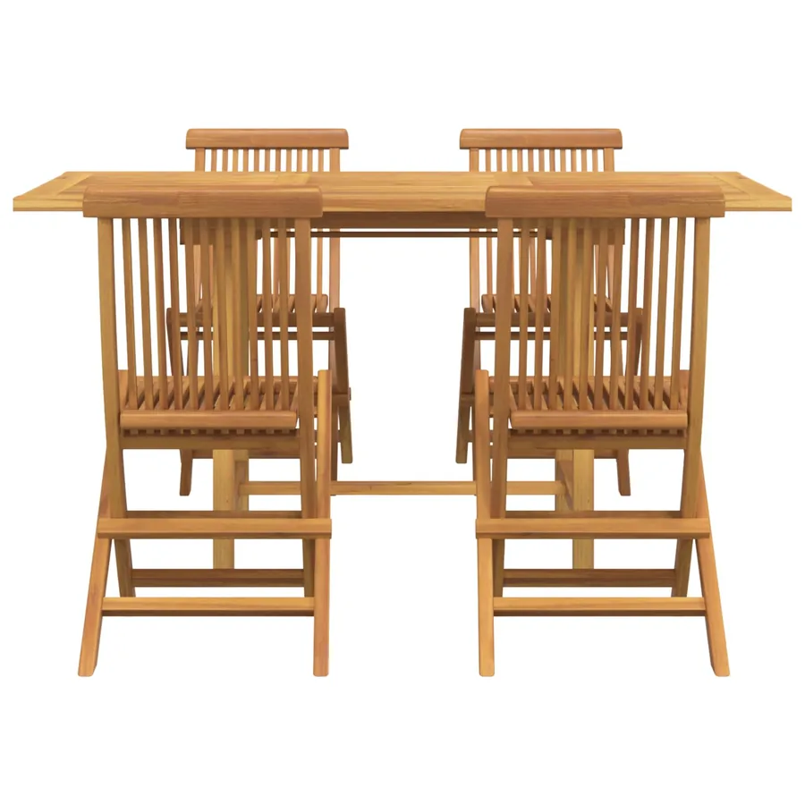 Ensemble de salle à manger pour jardin 5 pcs Marron - 6