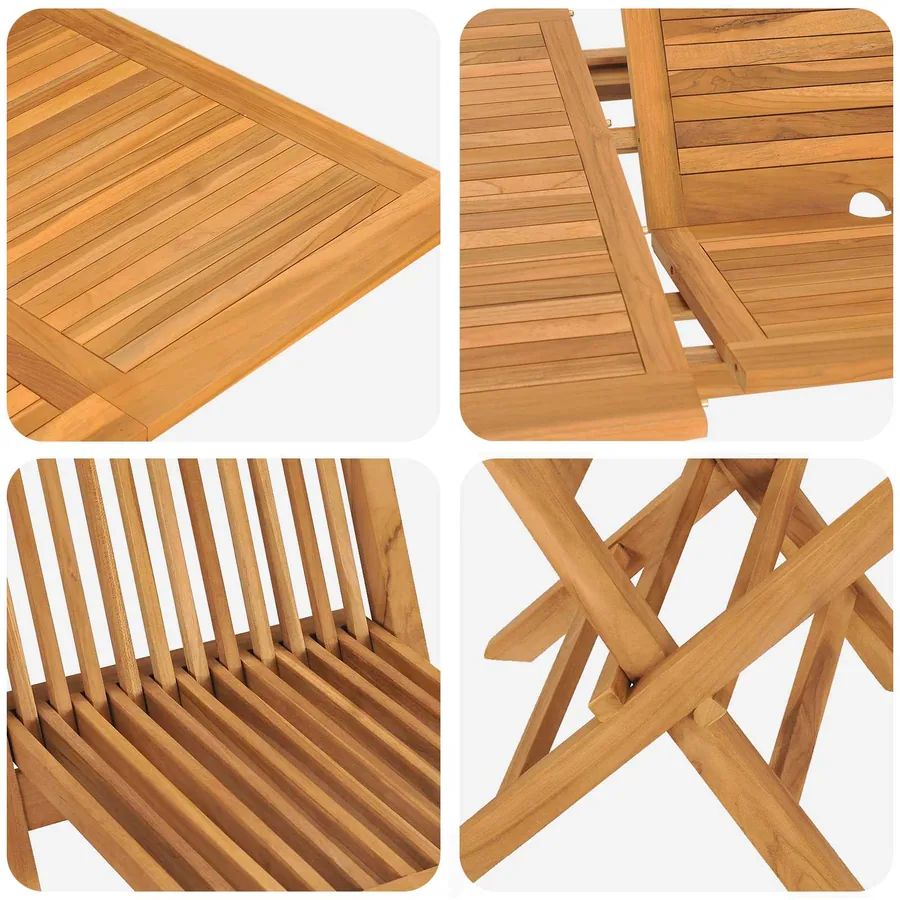 Ensemble de salle à manger pour jardin 5 pcs Marron - 8