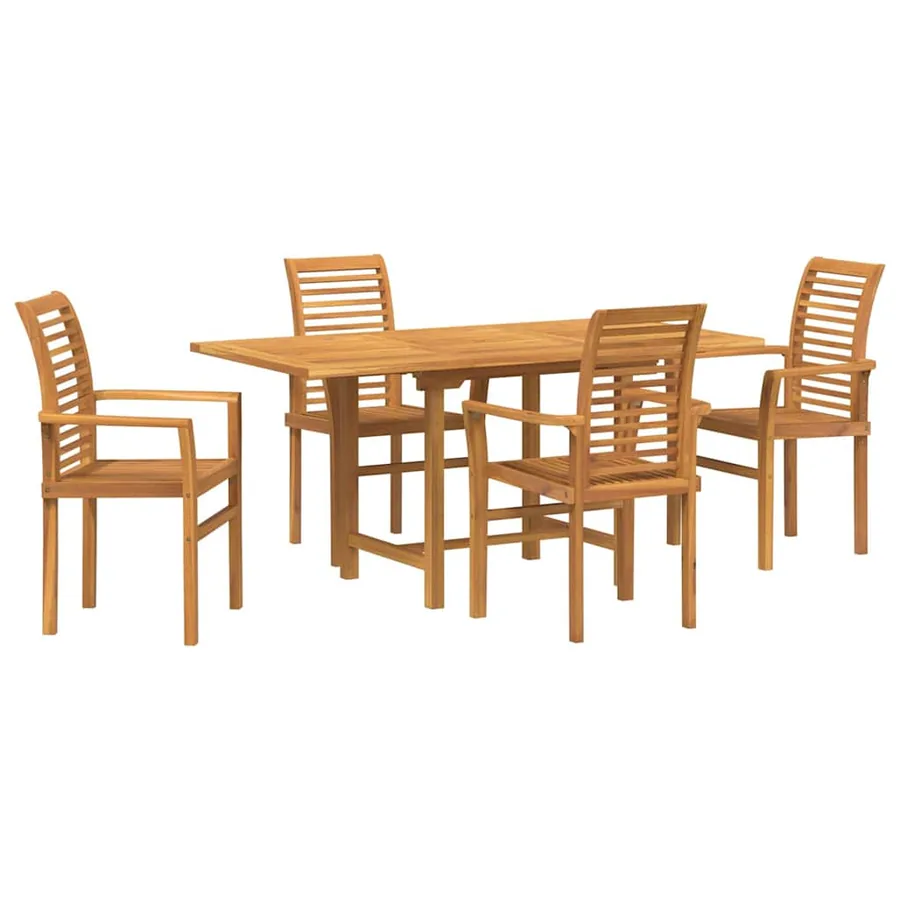 Ensemble de salle à manger pour jardin 5 pcs Marron - 2