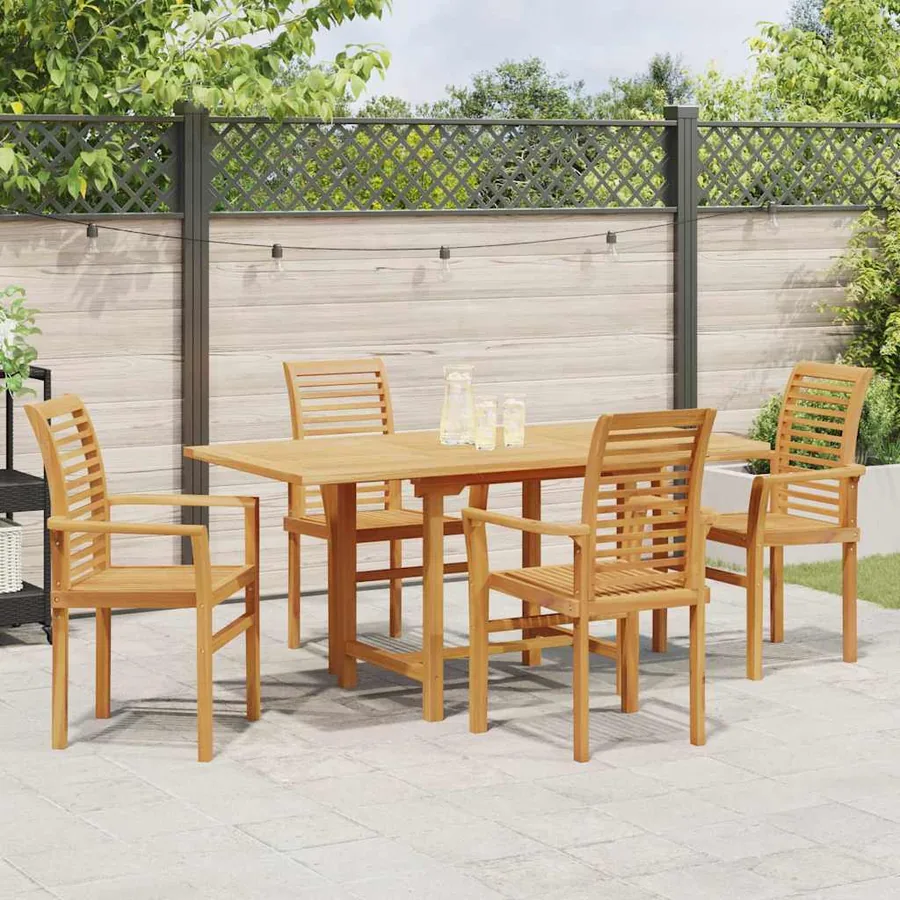 Ensemble de salle à manger pour jardin 5 pcs Marron - 4