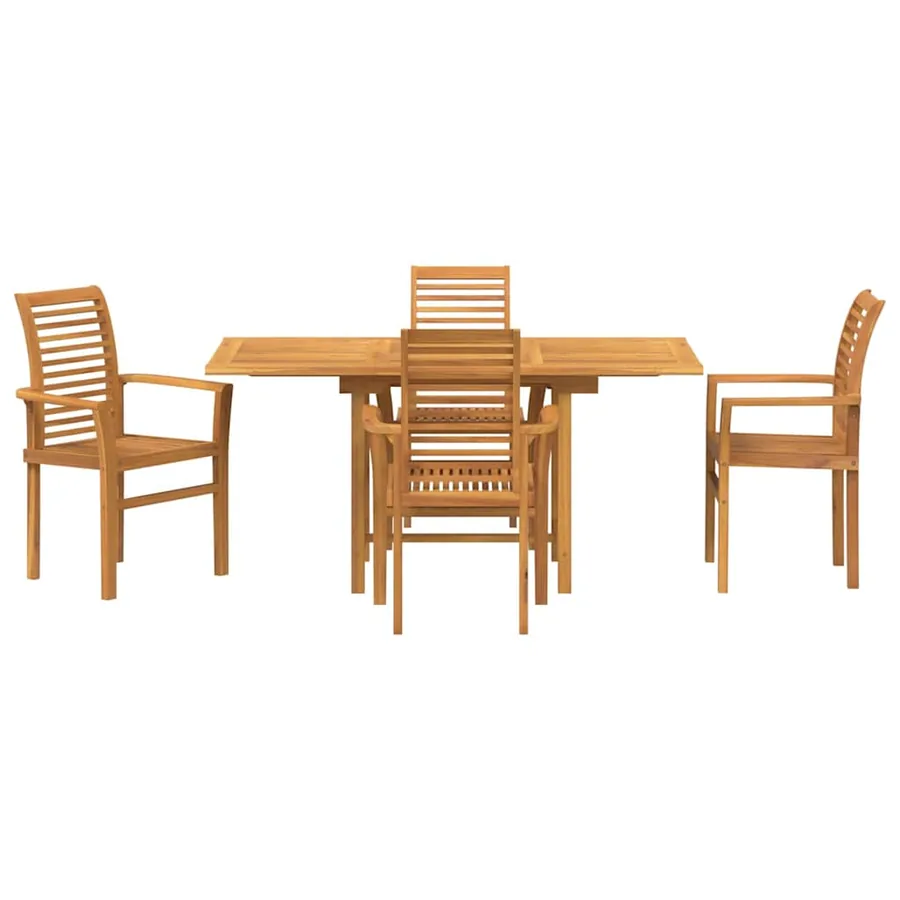 Ensemble de salle à manger pour jardin 5 pcs Marron - 7