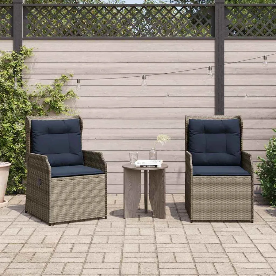 Banc de jardin 2 pcs Gris polyrotin