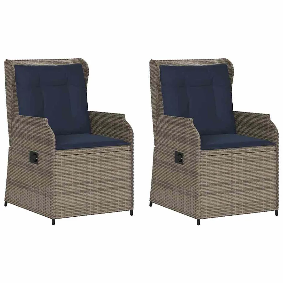 Banc de jardin 2 pcs Gris polyrotin - 2