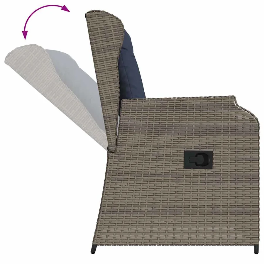 Banc de jardin 2 pcs Gris polyrotin - 9