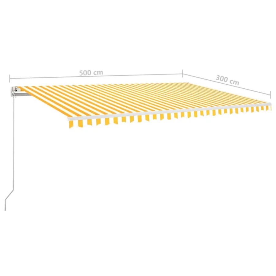 Auvent manuel rétractable 500x300 cm Jaune et blanc - 7
