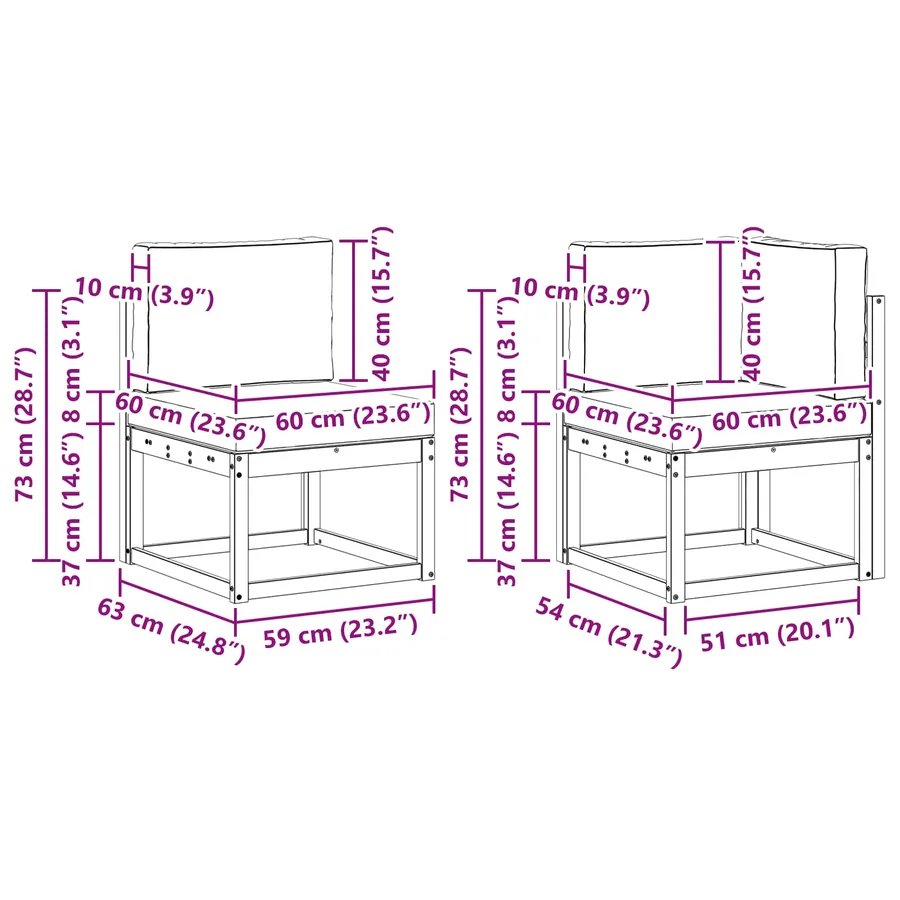 Ensemble de canapés d'extérieur 9 pcs Blanc et gris clair - 9
