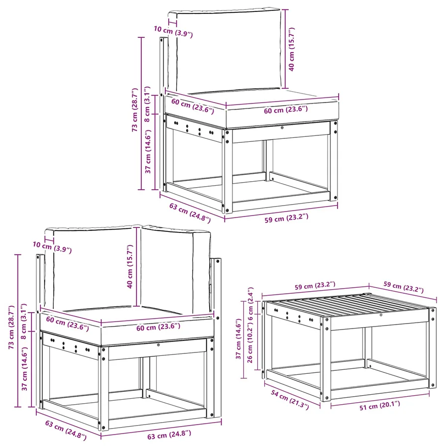 Ensemble de canapés d'extérieur 7 pcs Blanc et gris clair - 9