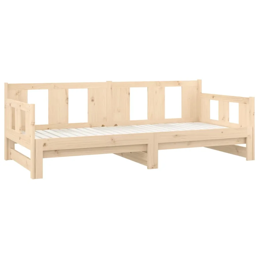 Lit coulissant sans matelas bois de pin massif 2x(90x200) cm - 7