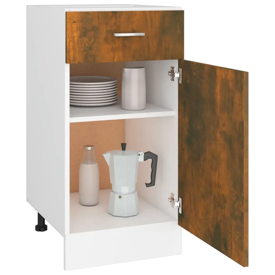 Armoire à tiroirs "Lyon" Chêne fumé 40 x 46 x 81,5 cm Bois d'ingénierie - 4