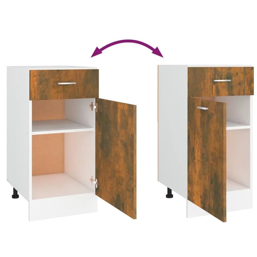 Armoire à tiroirs "Lyon" Chêne fumé 40 x 46 x 81,5 cm Bois d'ingénierie - 7