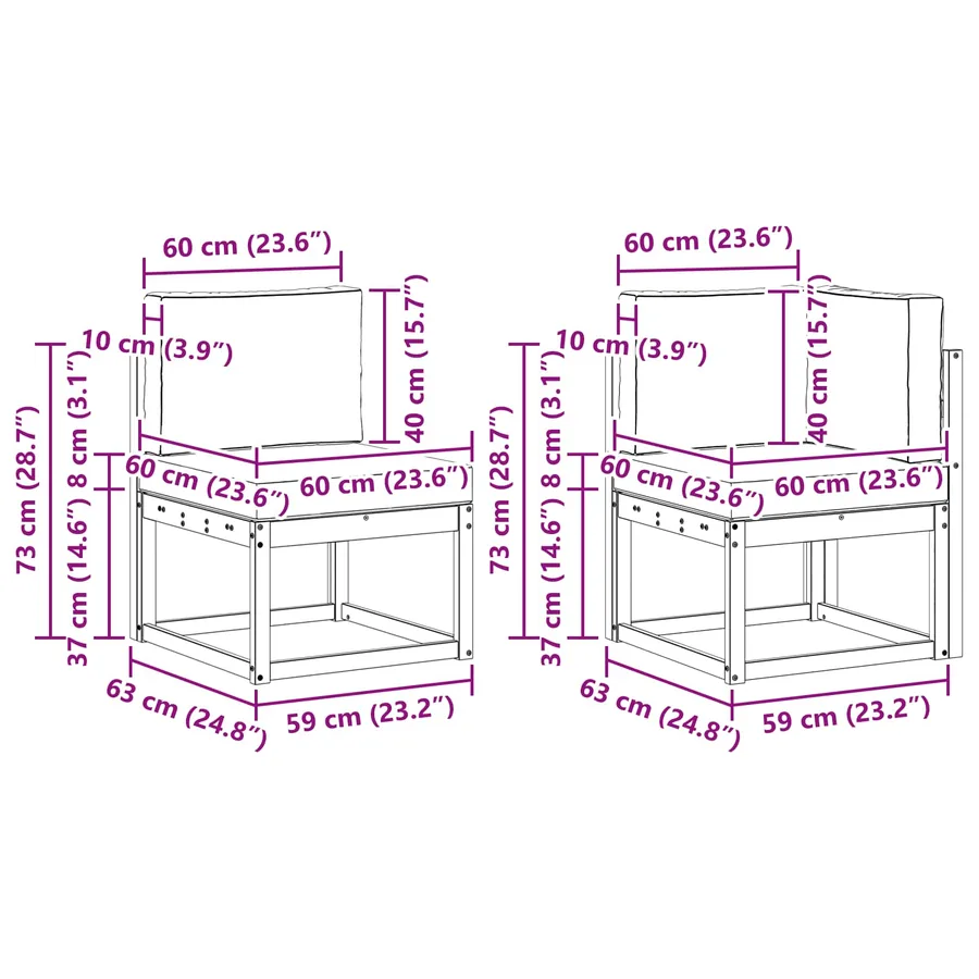 Ensemble de canapés d'extérieur 7 pcs Blanc et gris clair - 8