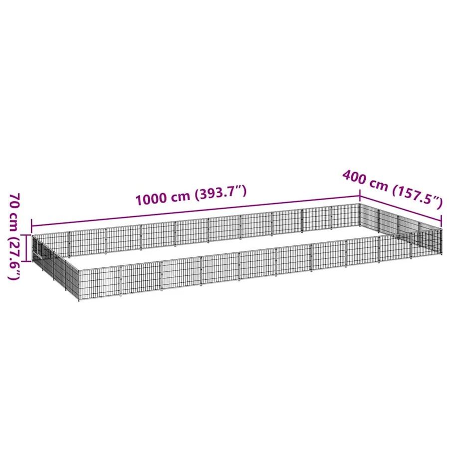 Chenil Noir 40 m² Acier - 7