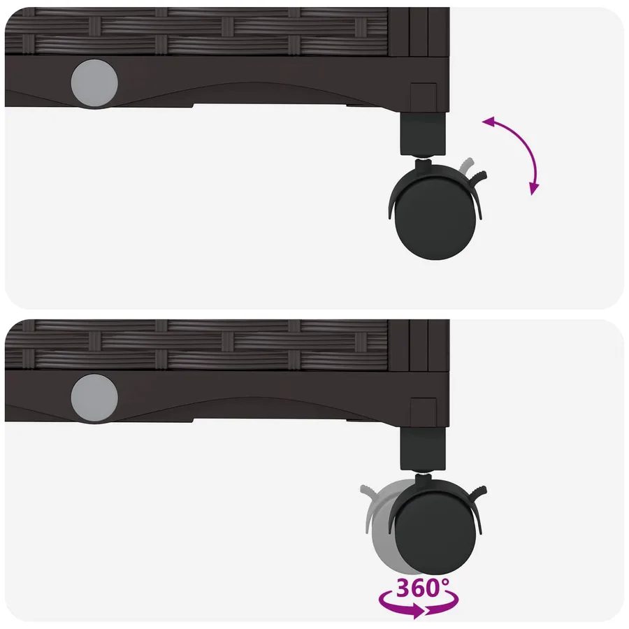 Bac de jardin avec treillis et roues 3 pc Marron PP - 6