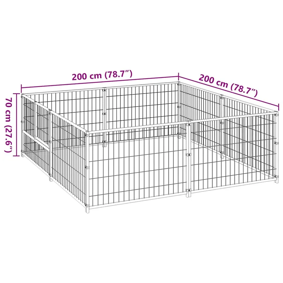 Chenil Noir 4 m² Acier - 7