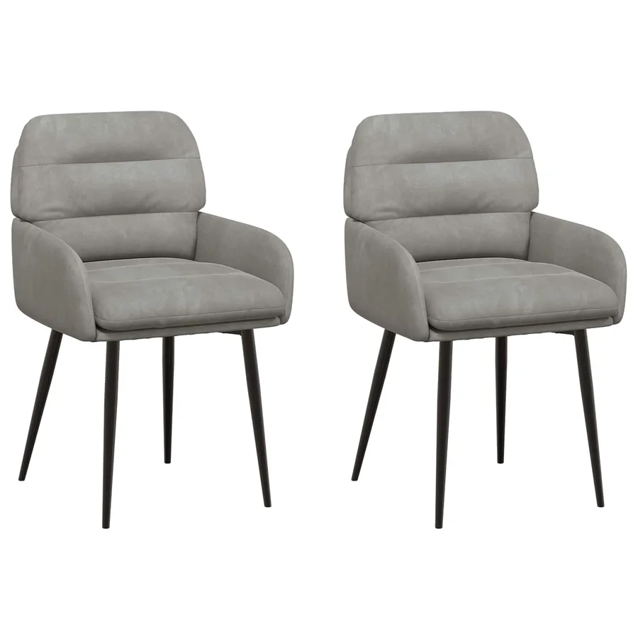 Chaises de salle à manger 2 pcs Velours Gris clair - 2