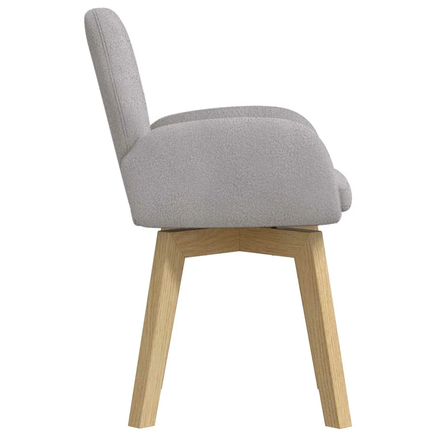 Chaises de salle à manger pivotantes 2 pcs Bouclé Gris clair - 4