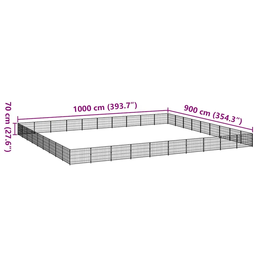 Chenil Noir 90 m² Acier - 7
