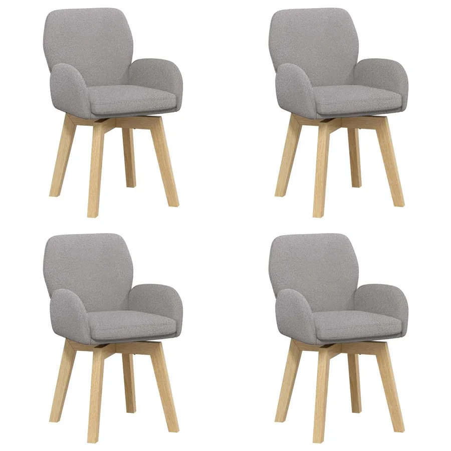Chaises de salle à manger pivotantes 4 pcs Bouclé Gris clair - 2
