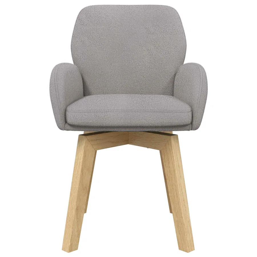 Chaises de salle à manger pivotantes 4 pcs Bouclé Gris clair - 3