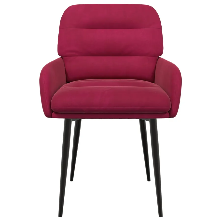 Chaises de salle à manger 4 pcs Velours Bordeaux - 3