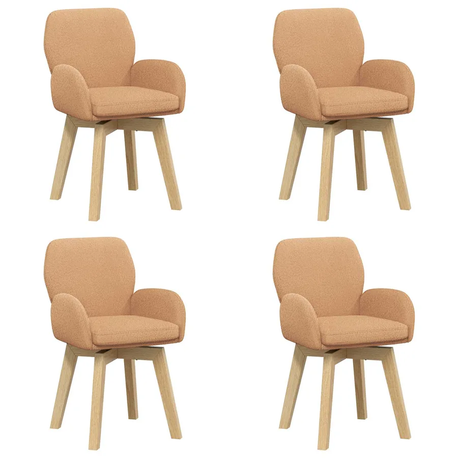 Chaises de salle à manger pivotantes 4 pcs Bouclé Beige - 2