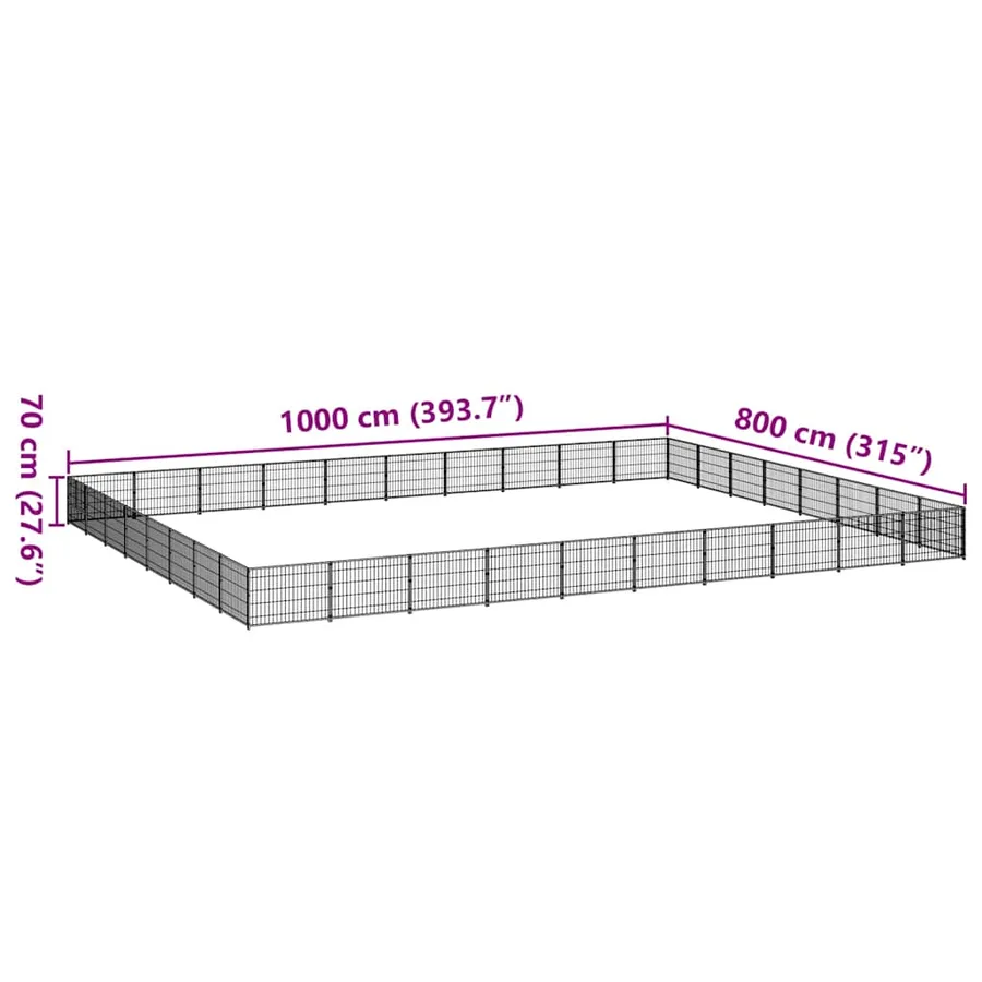 Chenil Noir 80 m² Acier - 7