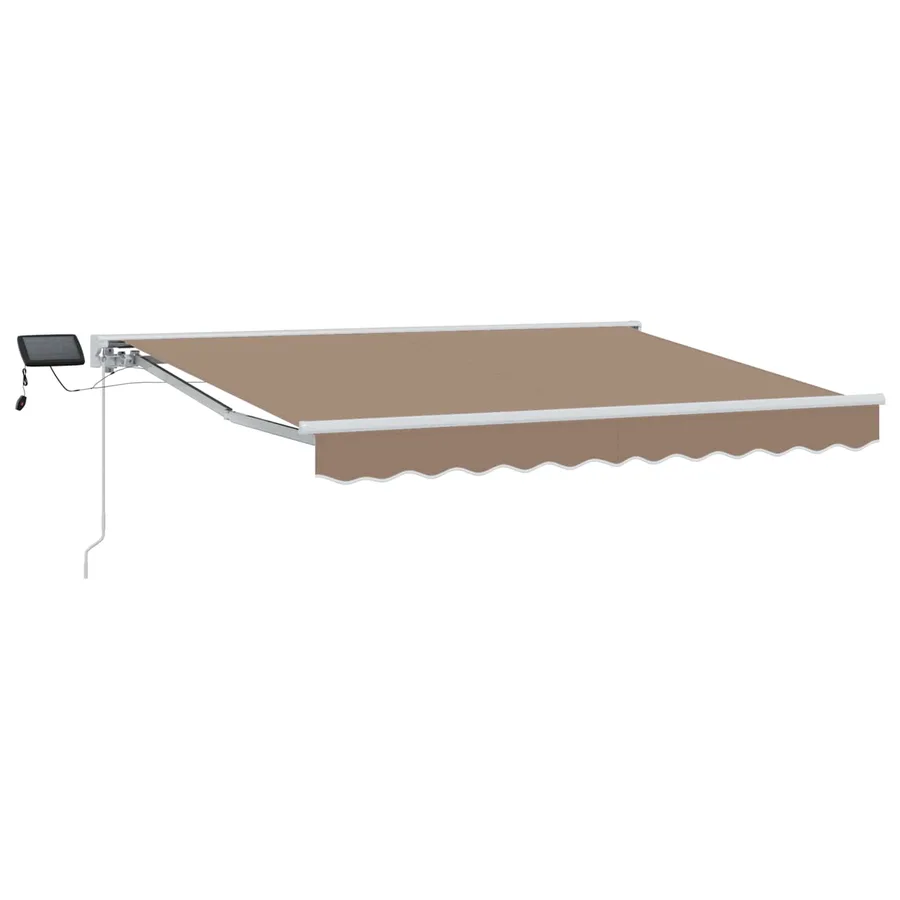 Cadre de store manuel avec LEDs Taupe 4 × 3,5 m - 2