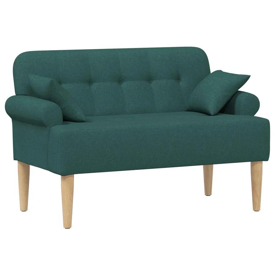 Canapé love seat avec capitonnage en boutons Vert foncé Tissu - 2