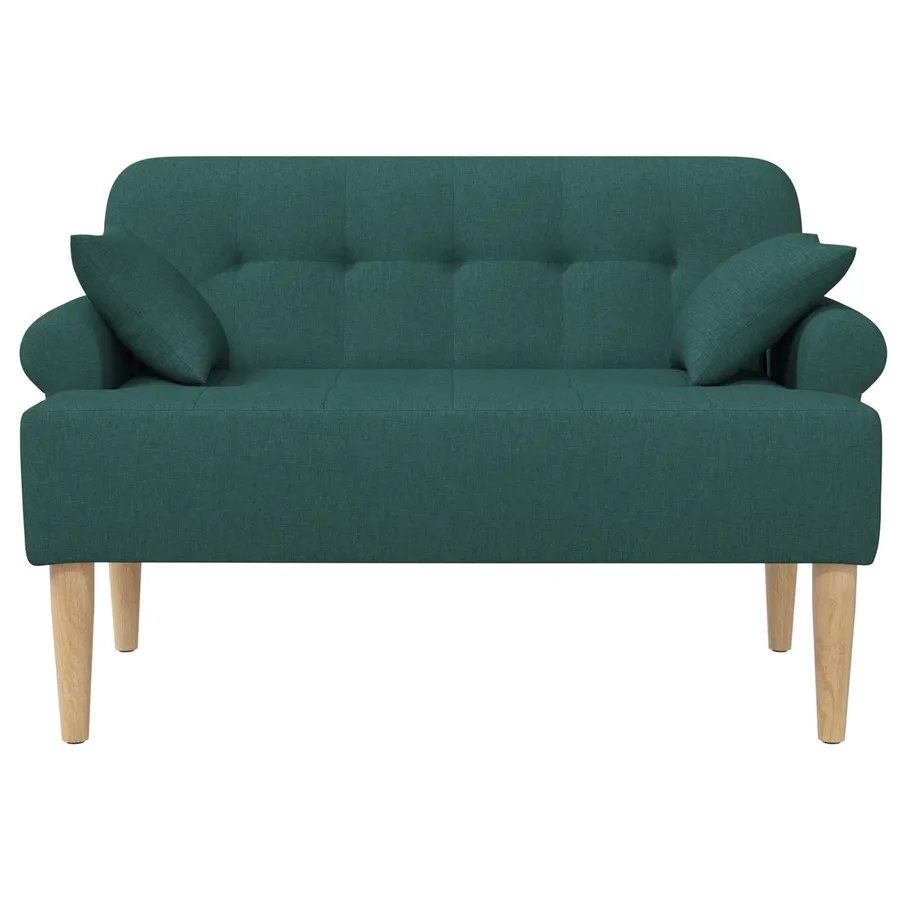 Canapé love seat avec capitonnage en boutons Vert foncé Tissu - 3
