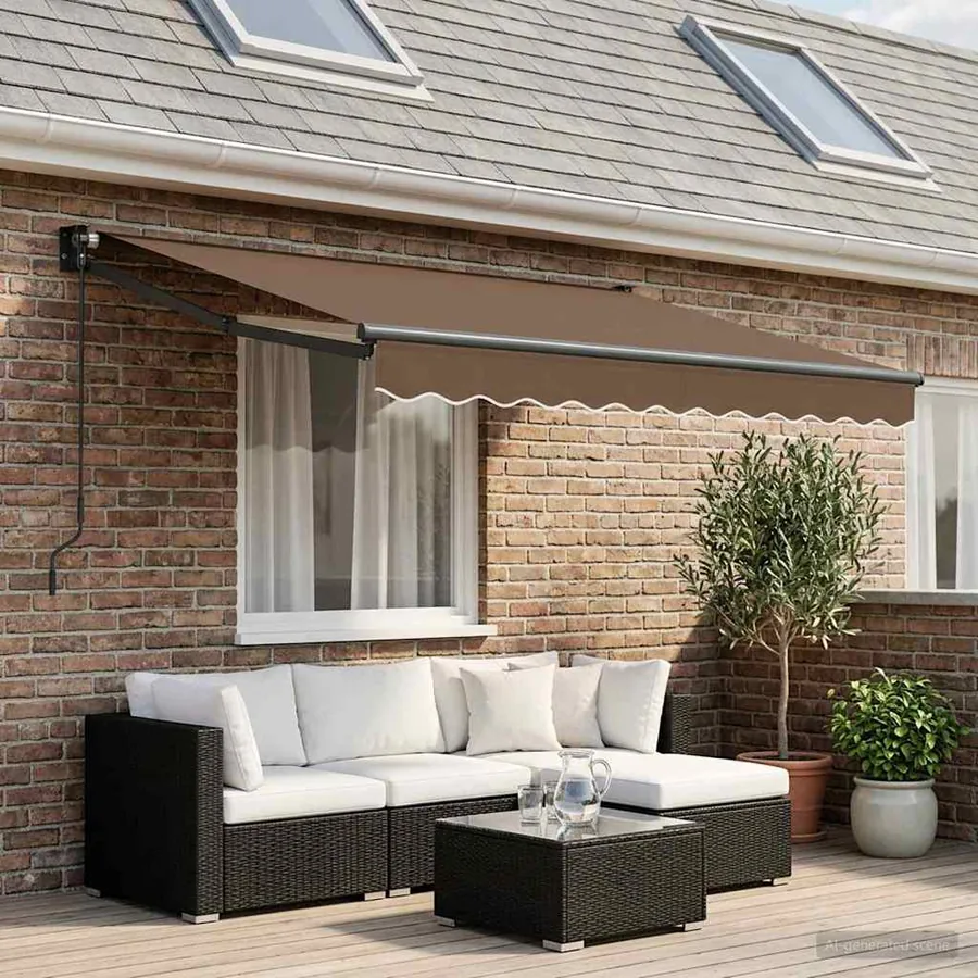 Auvent rétractable Taupe 3,5 x 2,5 m