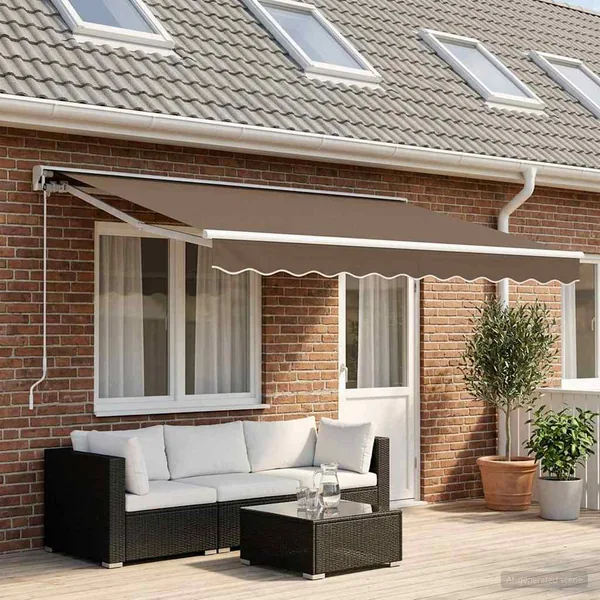 Auvent rétractable électrique Taupe 4 × 3,5 m