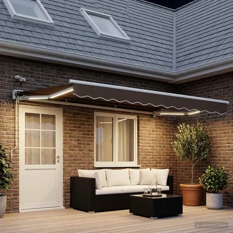 Auvent rétractable électrique Taupe 4 × 3,5 m - 3